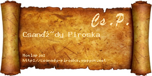 Csanády Piroska névjegykártya