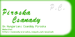 piroska csanady business card