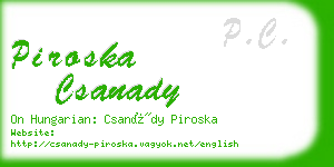 piroska csanady business card
